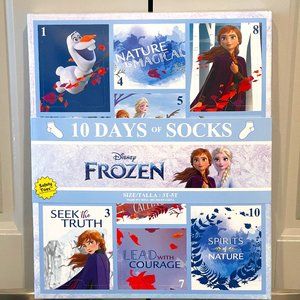 Frozen Toddler Girls 10 Days of Socks Advent Calendar, Size 3T-5T New In Box